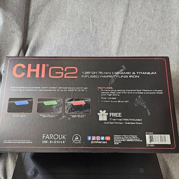CHI G2 2nd Generation Black 1" Ceramic And Titanium Infused Hairstyling Iron - Picture 3 of 9